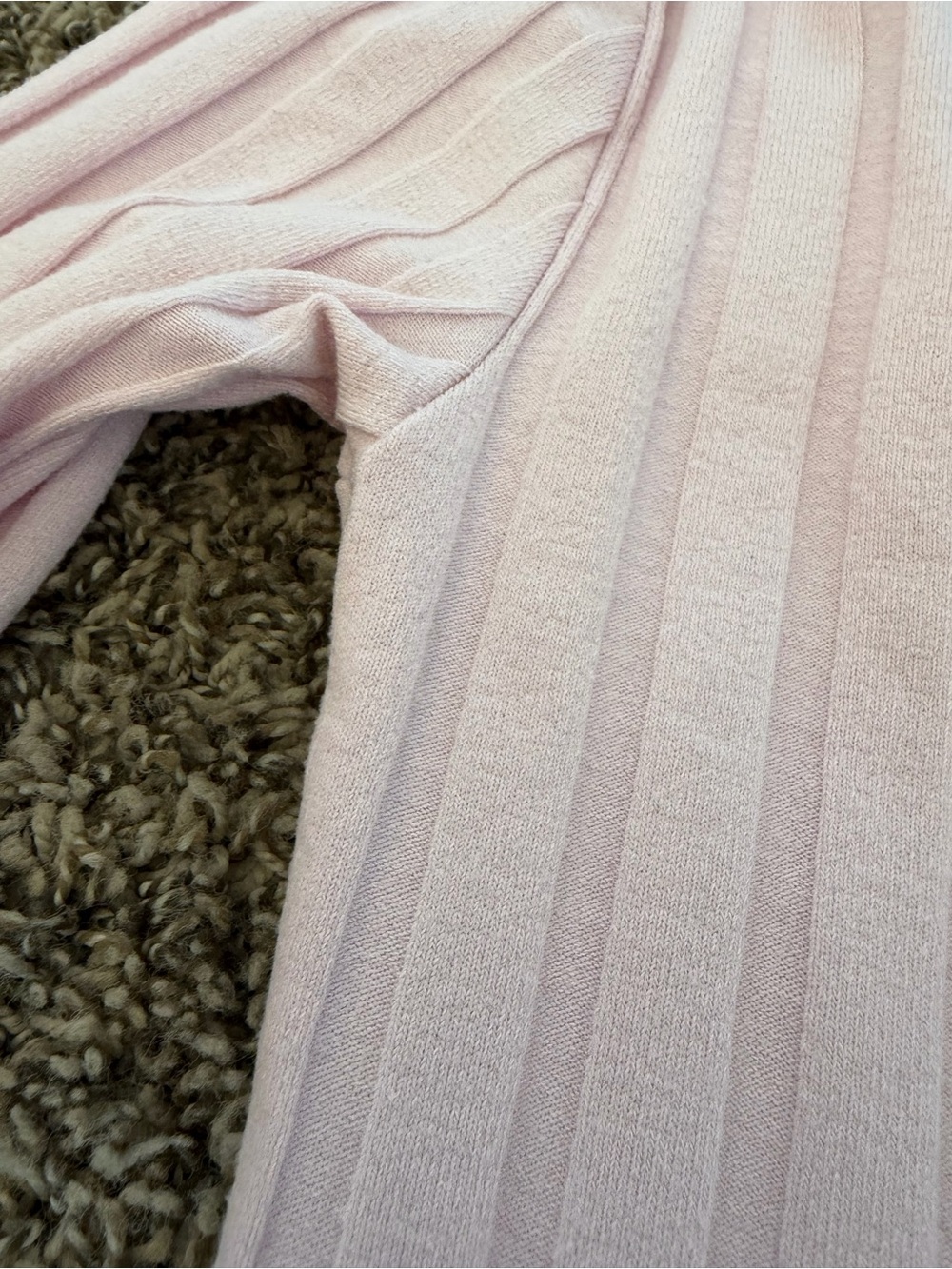 Free People Ribbed Square-Neck Button Front Top - Light Pink - Picture 5 of 11